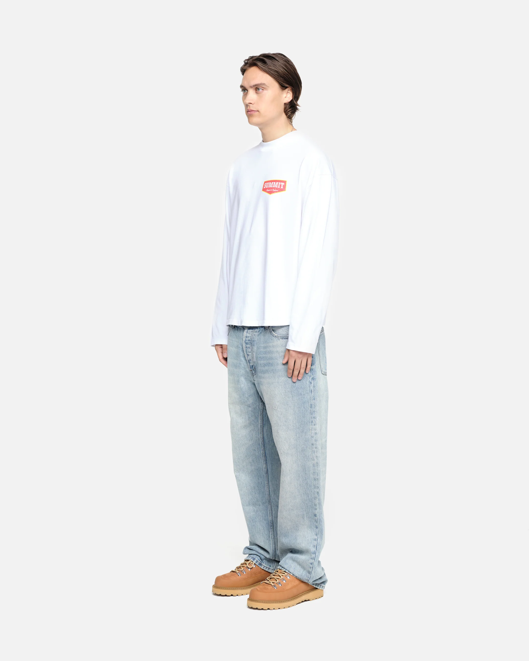 PATCH LOGO LONG SLEEVE T-SHIRT - WHITE - Image 5