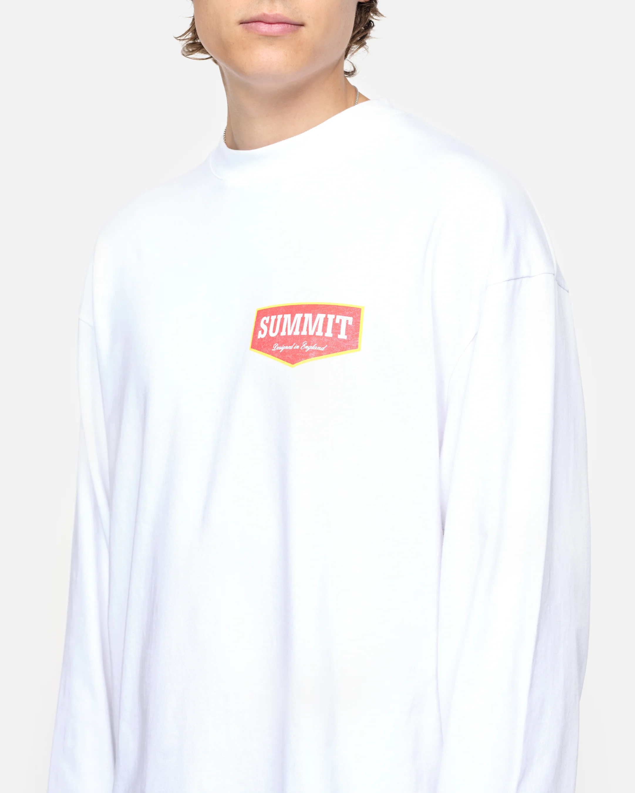 PATCH LOGO LONG SLEEVE T-SHIRT - WHITE - Image 6