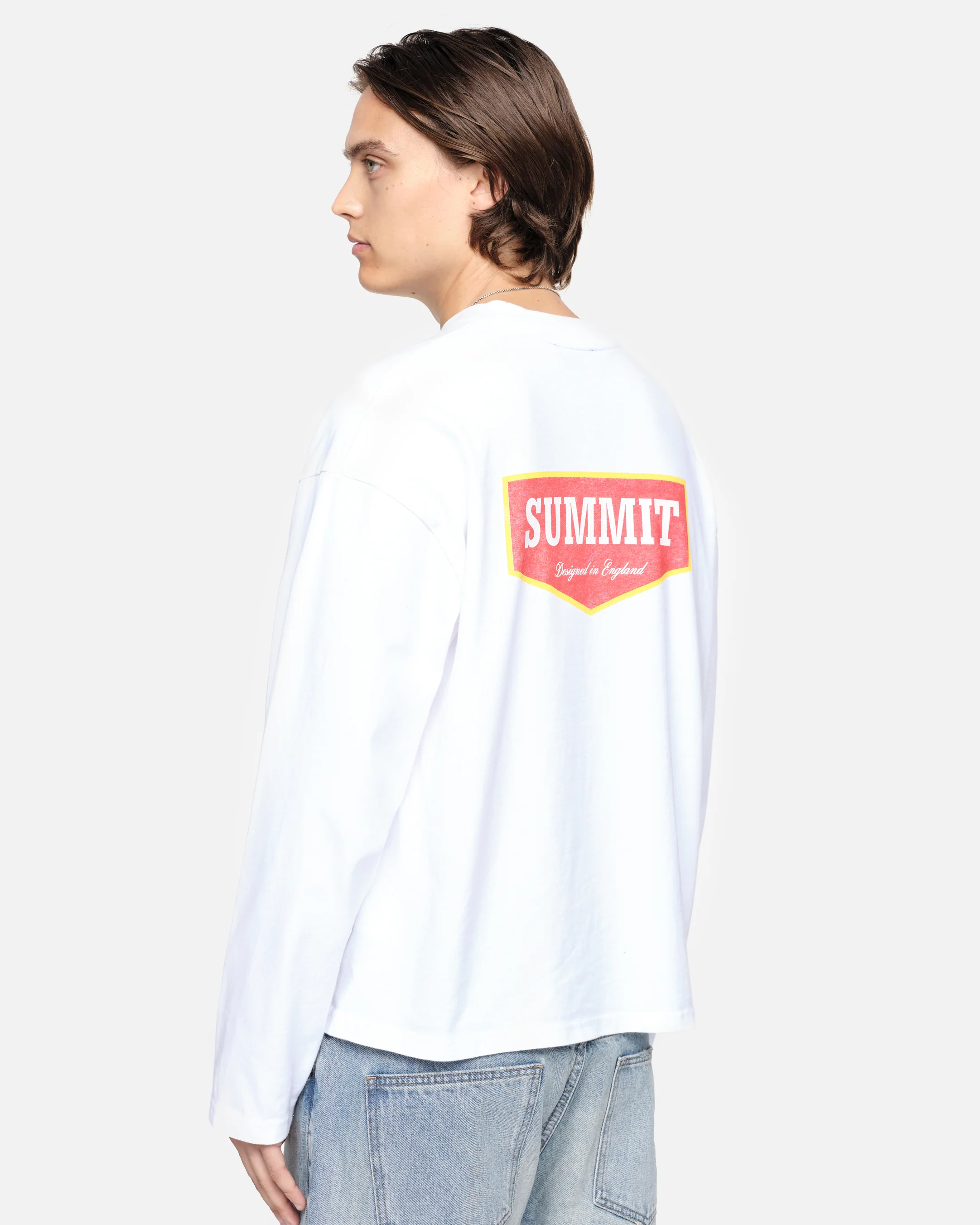 PATCH LOGO LONG SLEEVE T-SHIRT - WHITE - Image 7