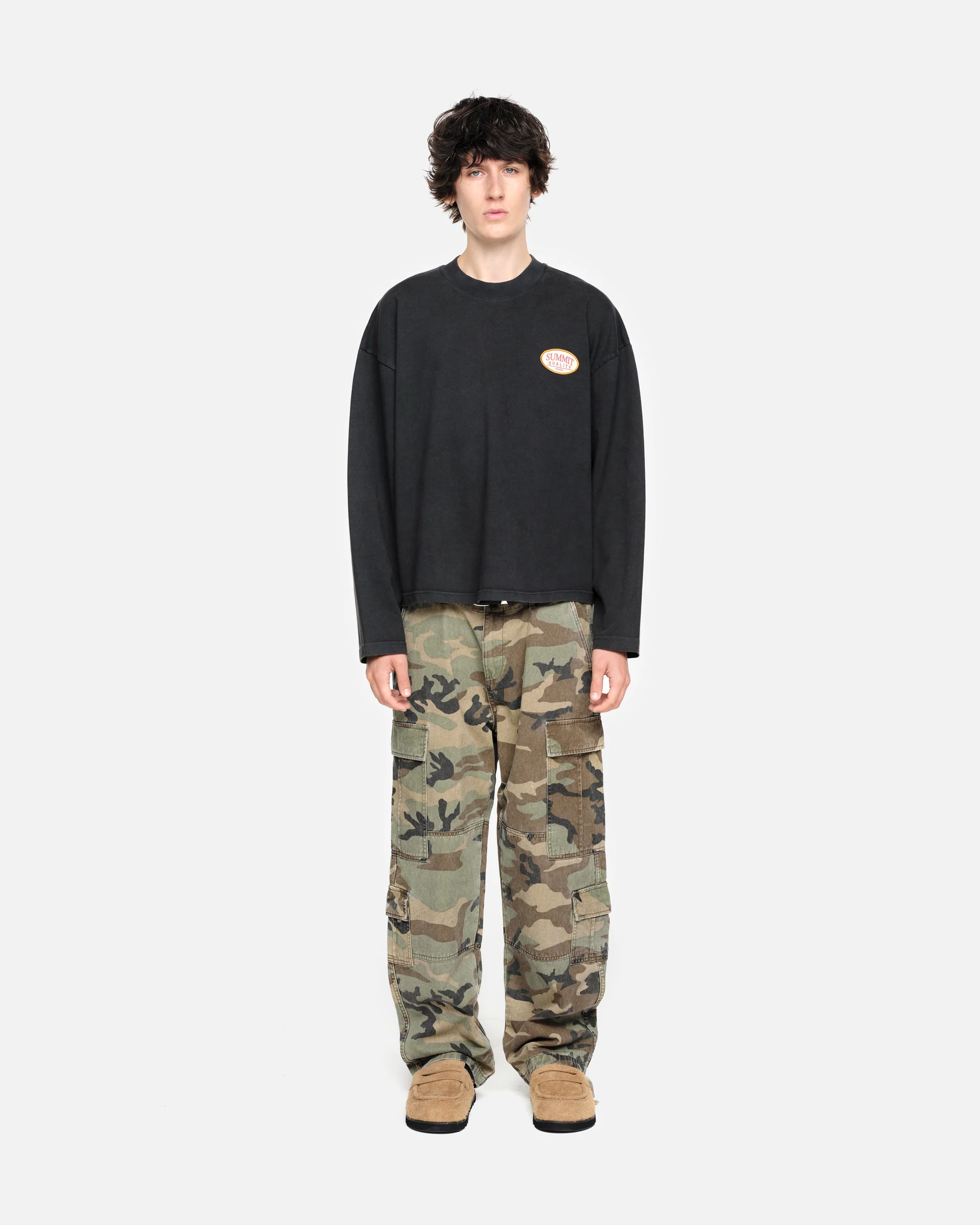 QUALITY GOODS LONG SLEEVE T-SHIRT - VINTAGE BLACK - Image 3