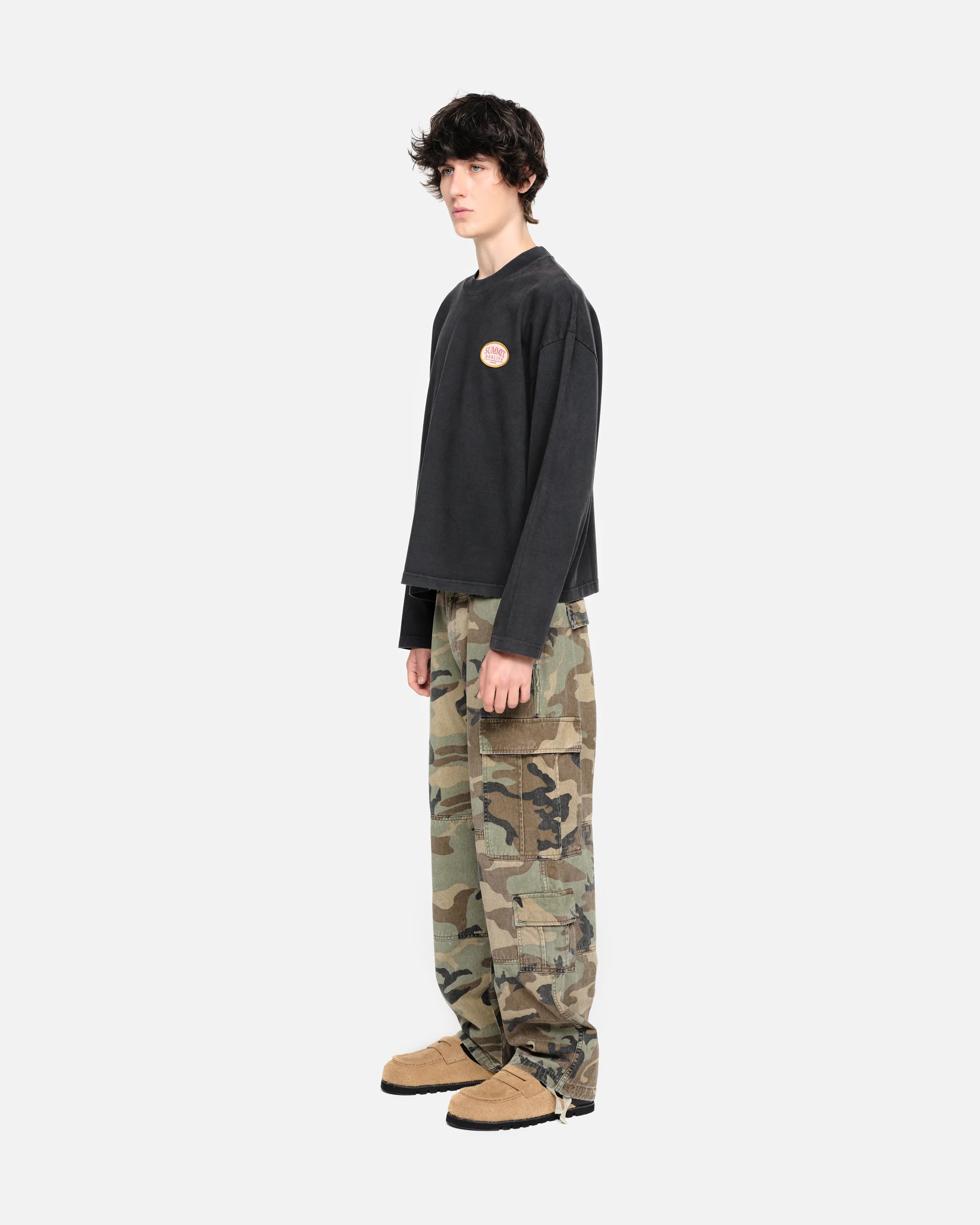 QUALITY GOODS LONG SLEEVE T-SHIRT - VINTAGE BLACK - Image 4