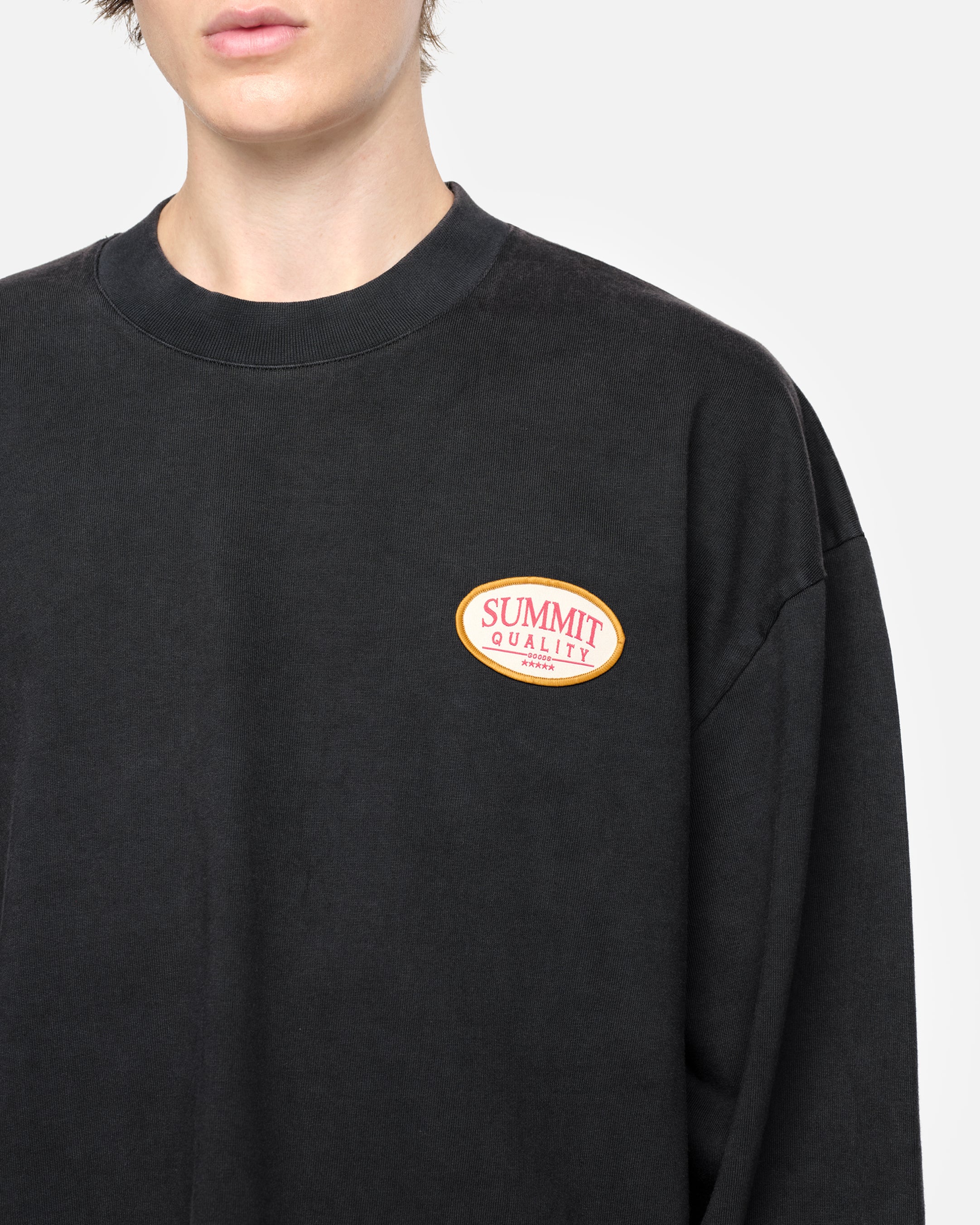 QUALITY GOODS LONG SLEEVE T-SHIRT - VINTAGE BLACK - Image 6