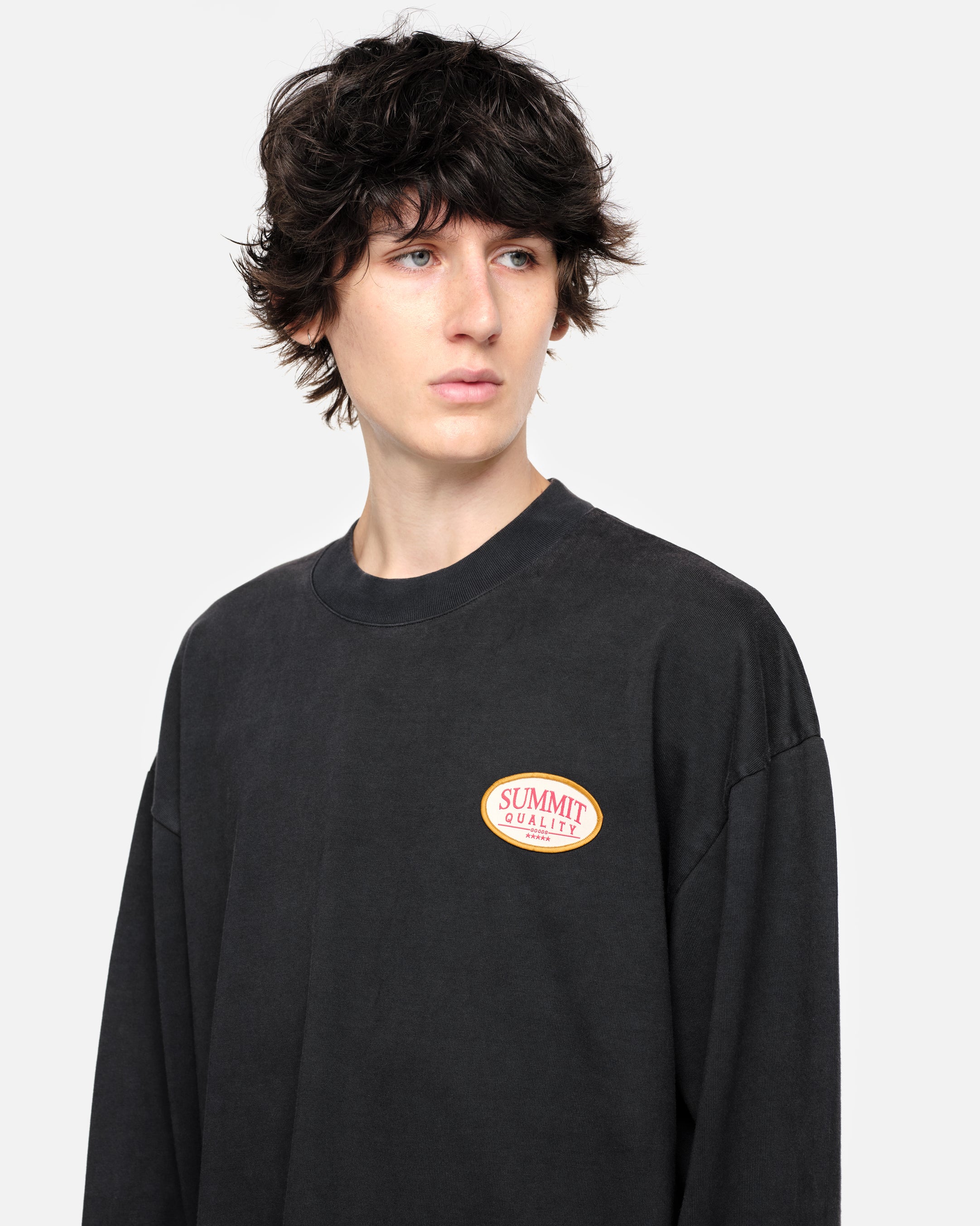 QUALITY GOODS LONG SLEEVE T-SHIRT - VINTAGE BLACK - Image 7