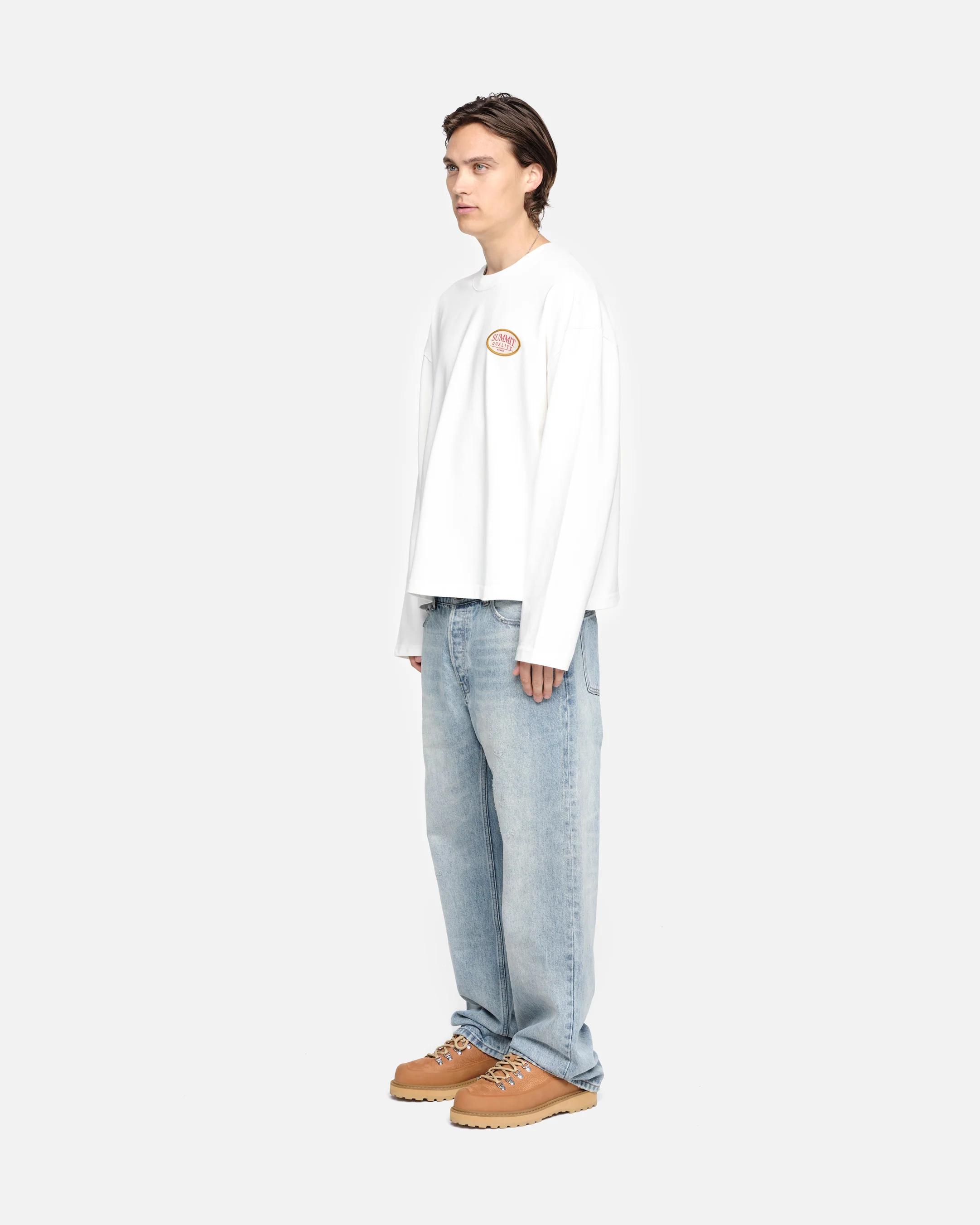 QUALITY GOODS LONG SLEEVE T-SHIRT - VINTAGE WHITE - Image 4