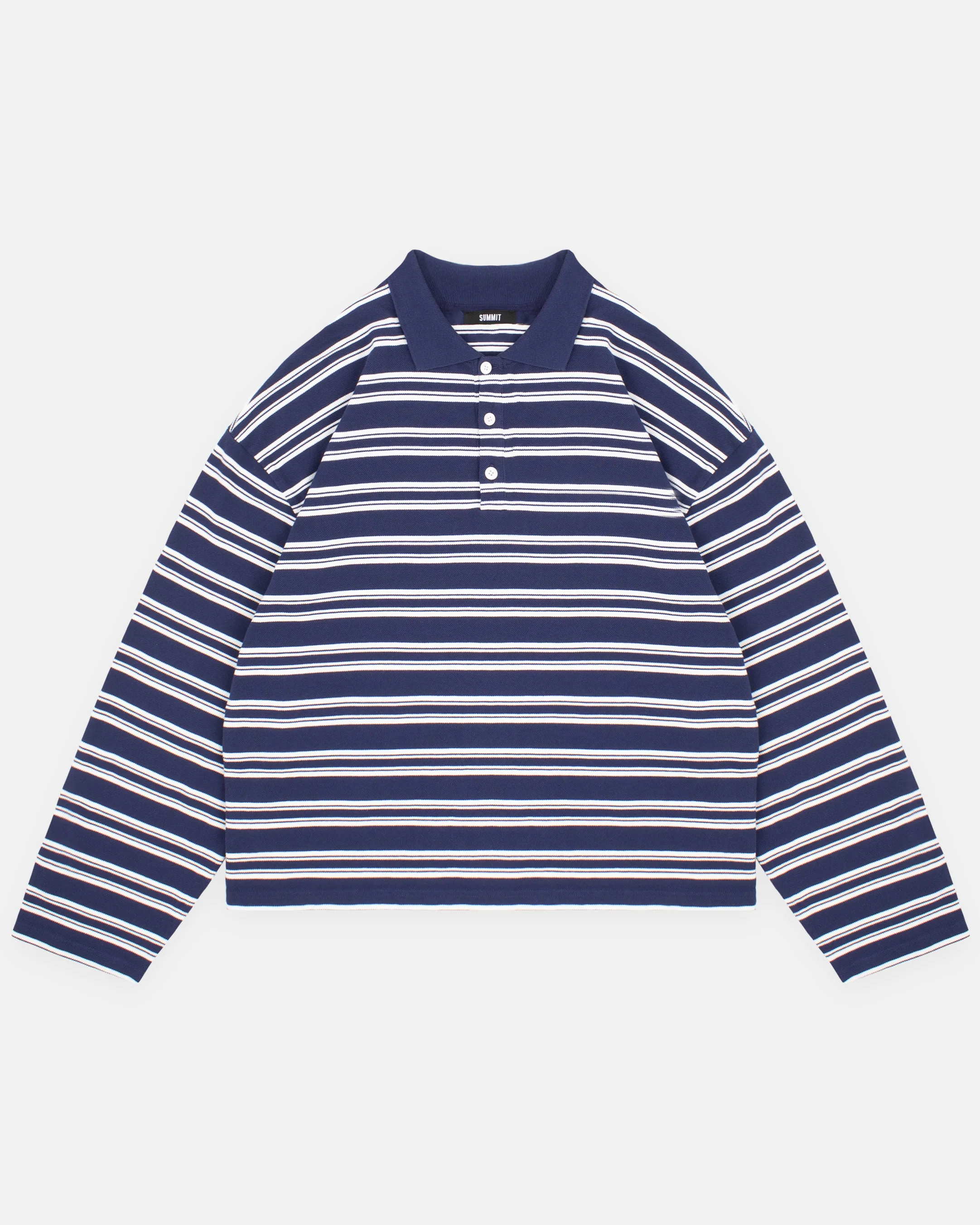PIQUE POLO - NAVY STRIPE