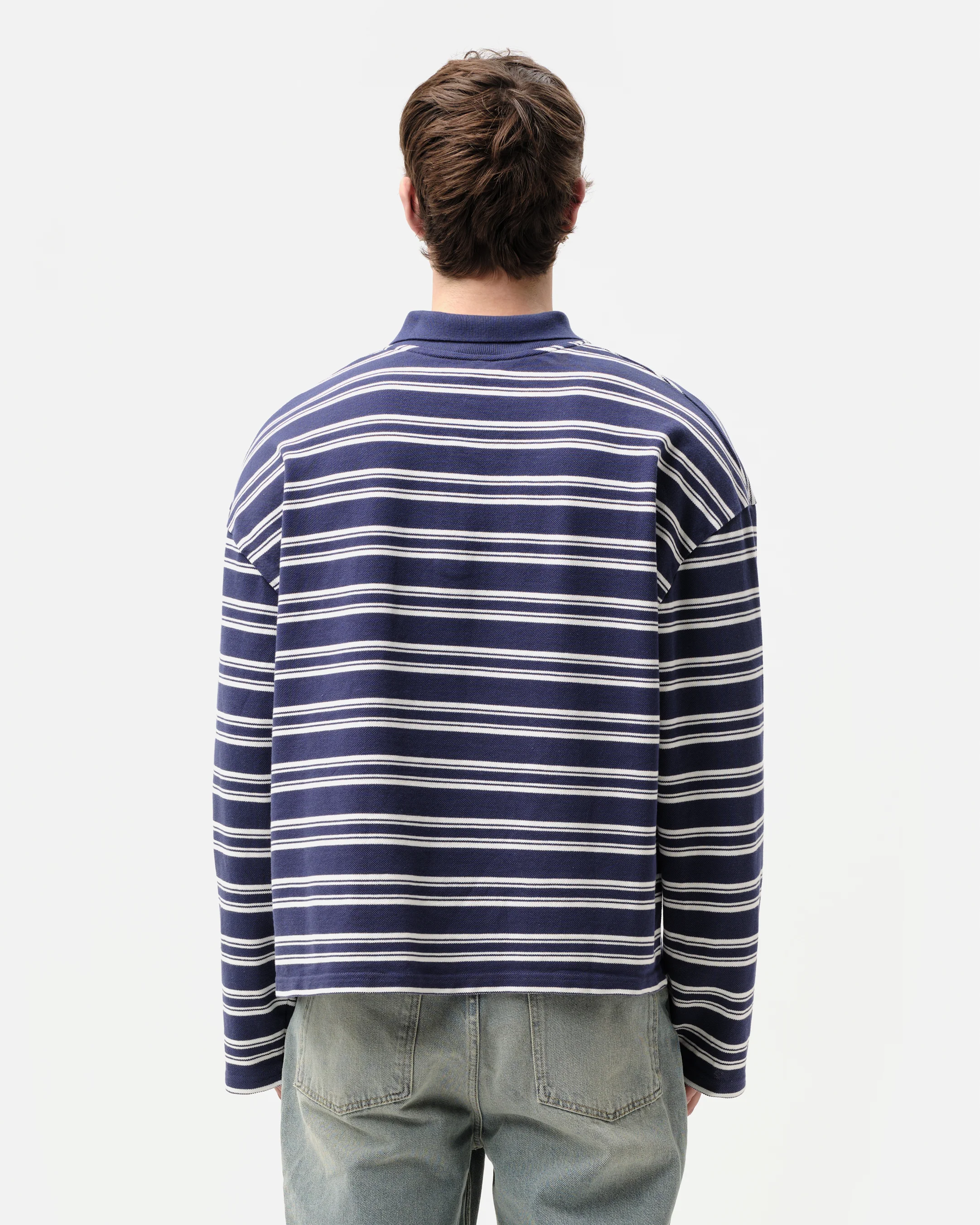 PIQUE POLO - NAVY STRIPE - Image 4