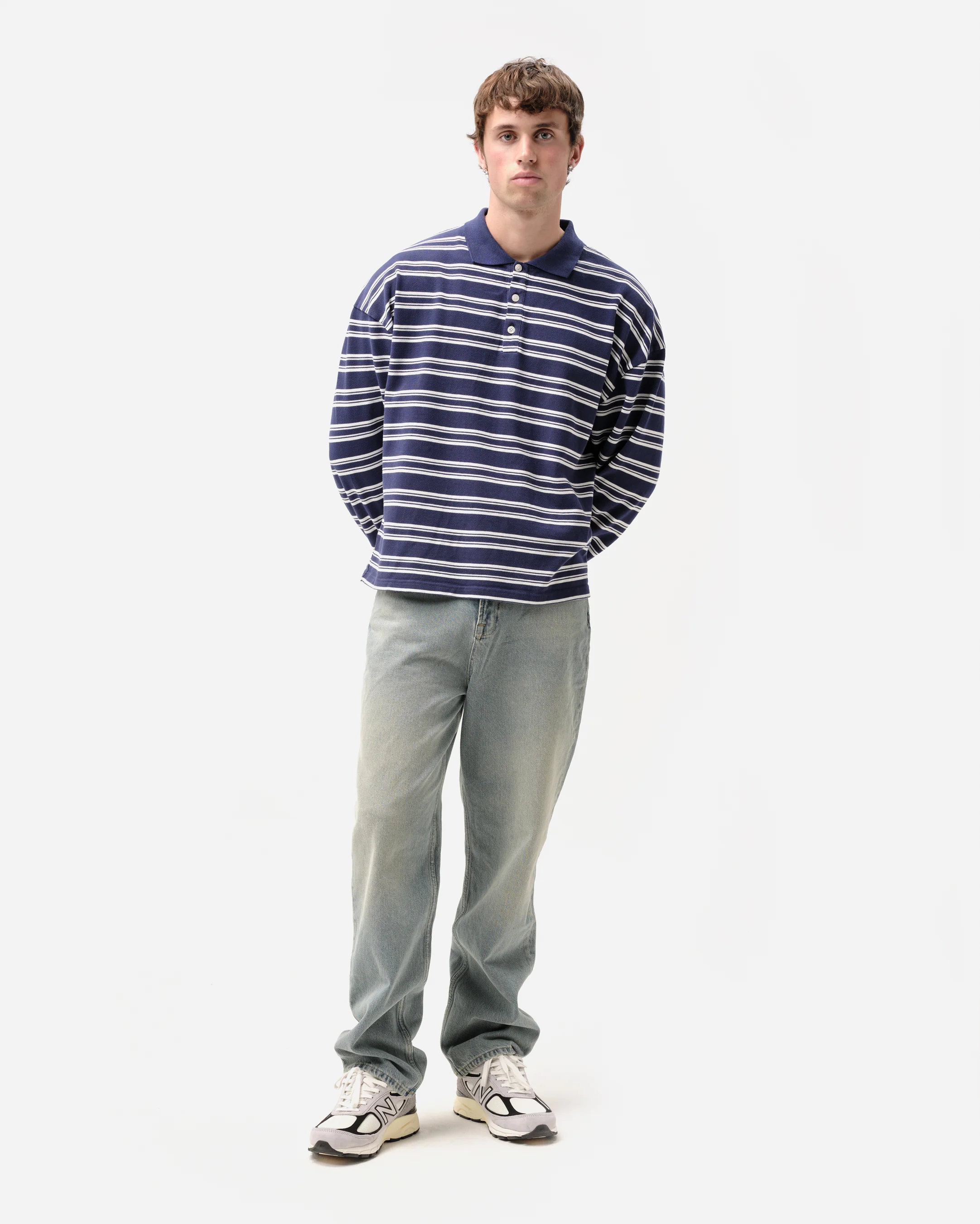 PIQUE POLO - NAVY STRIPE - Image 5