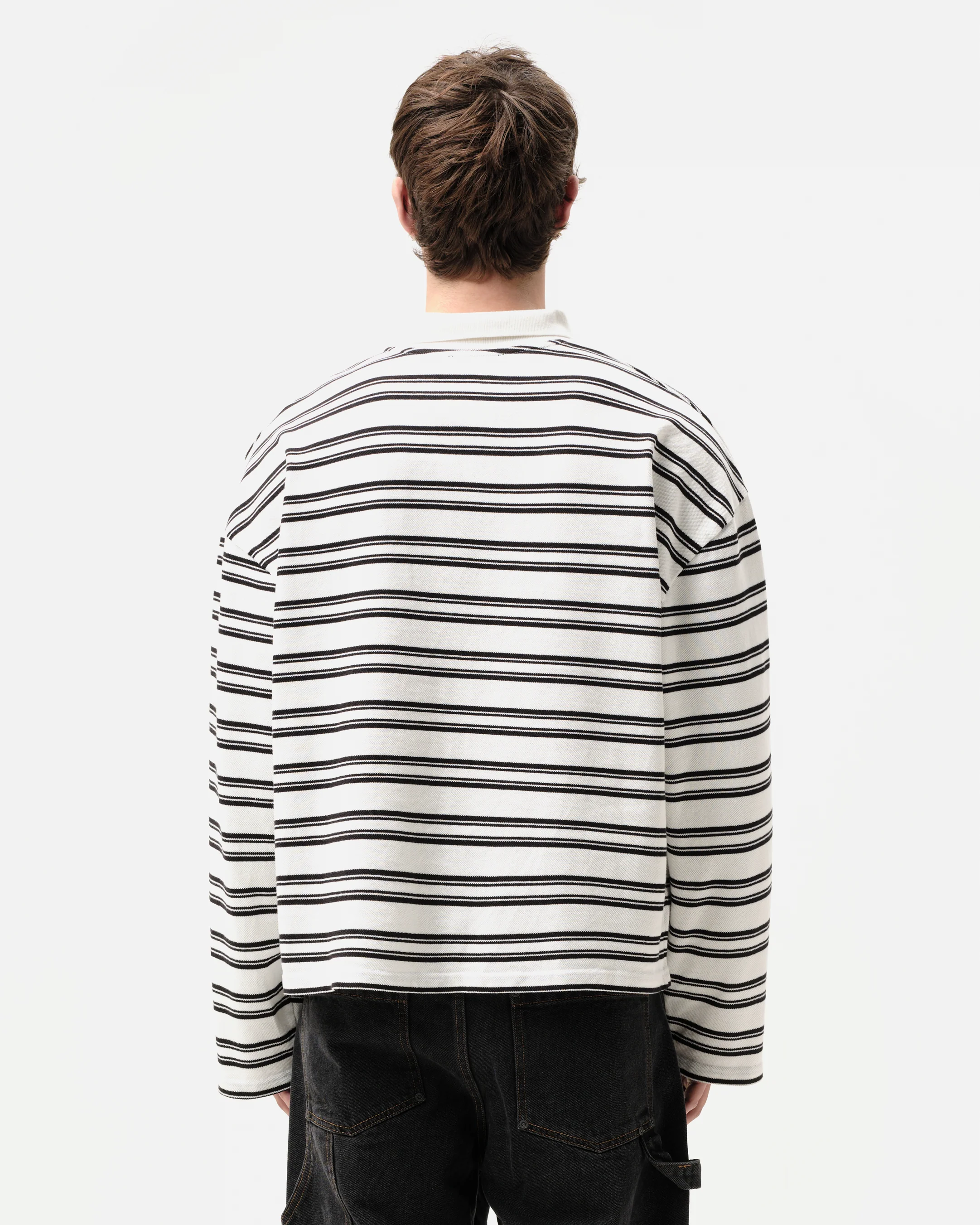 PIQUE POLO - OFF WHITE STRIPE - Image 4