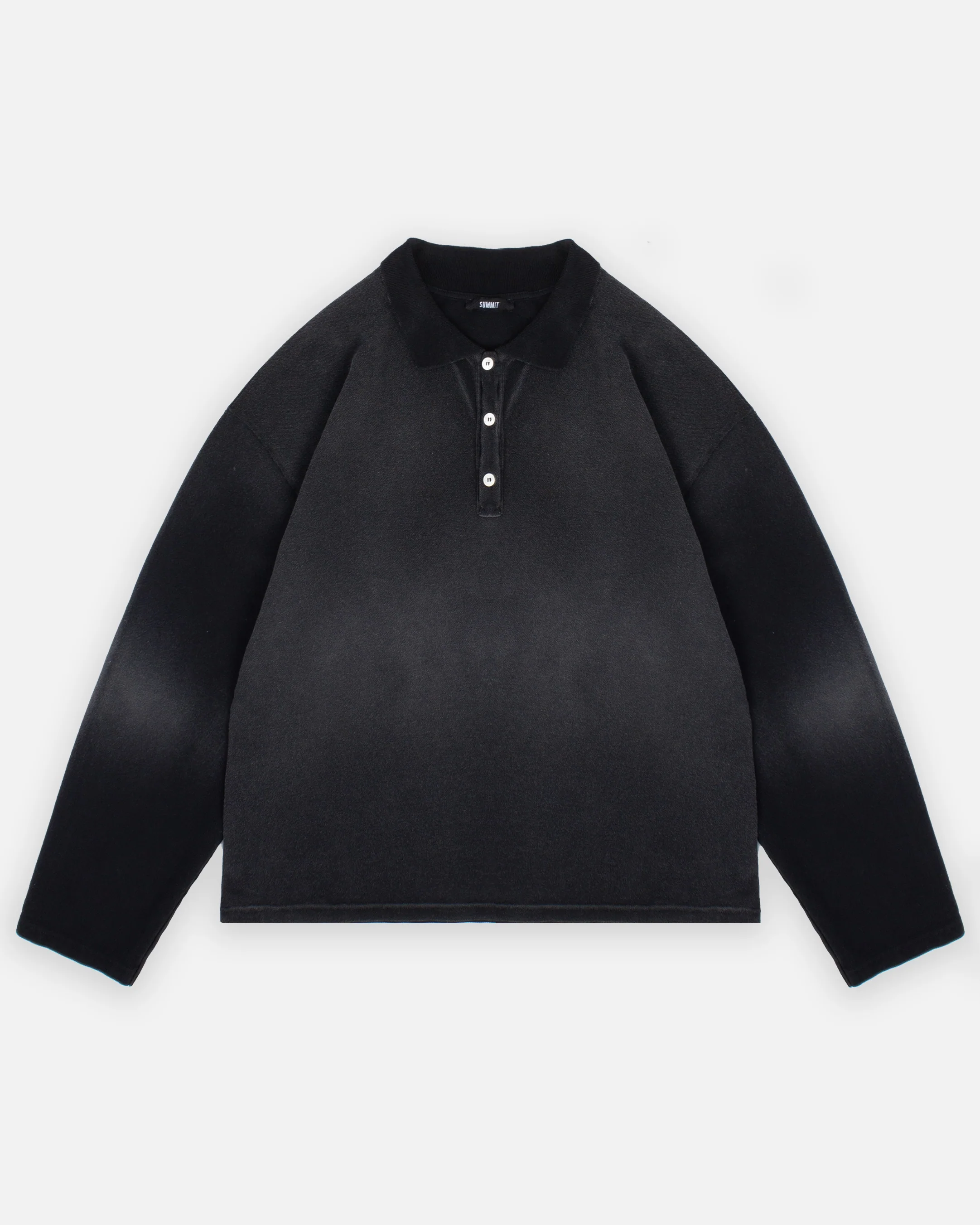 PIQUE POLO - SUN FADED BLACK