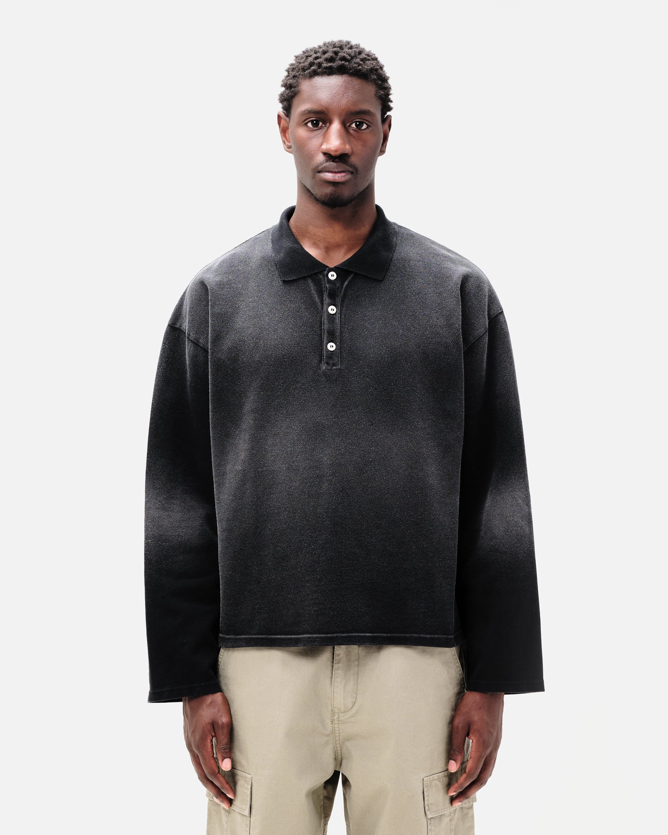 PIQUE POLO - SUN FADED BLACK - Image 2