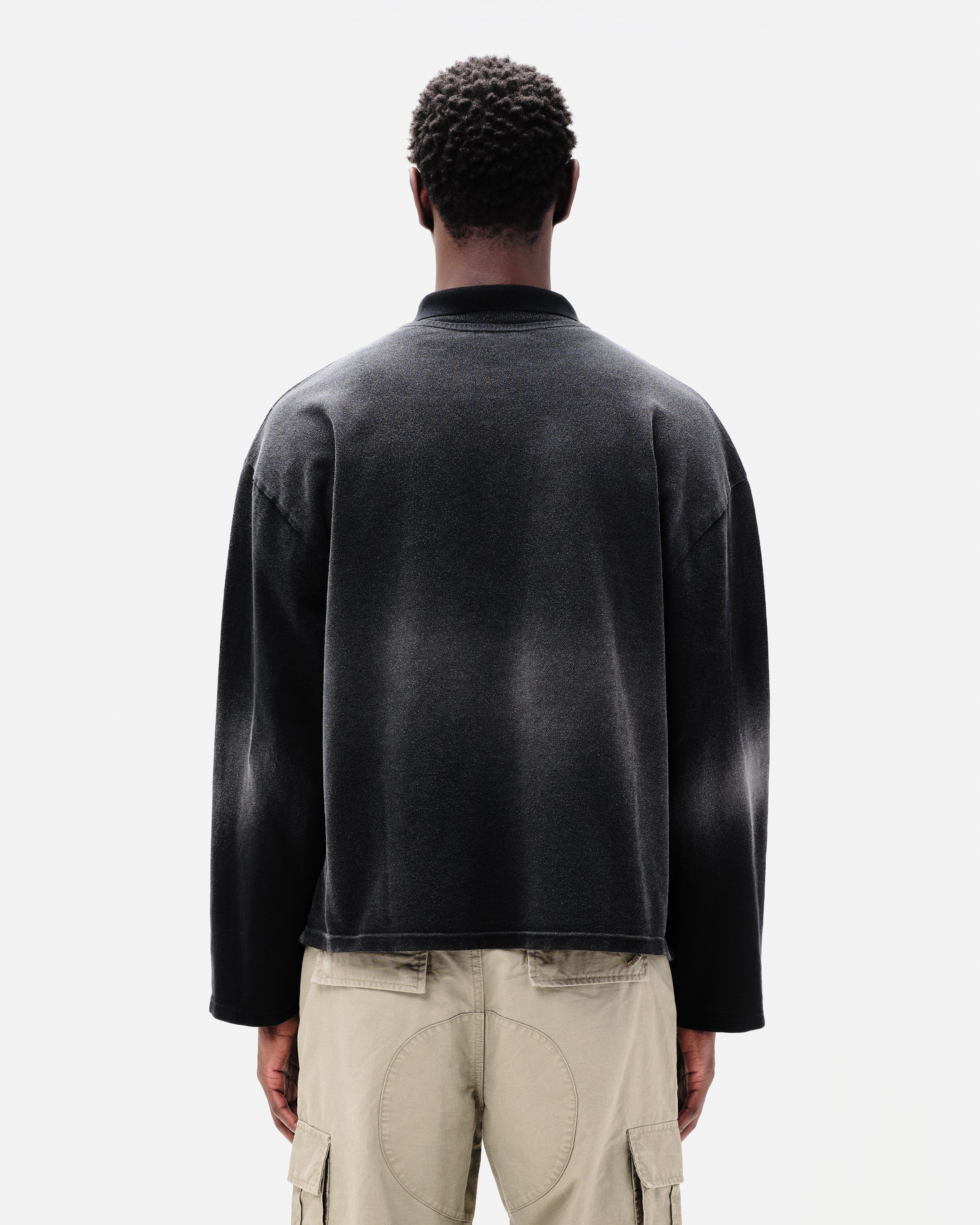 PIQUE POLO - SUN FADED BLACK - Image 4