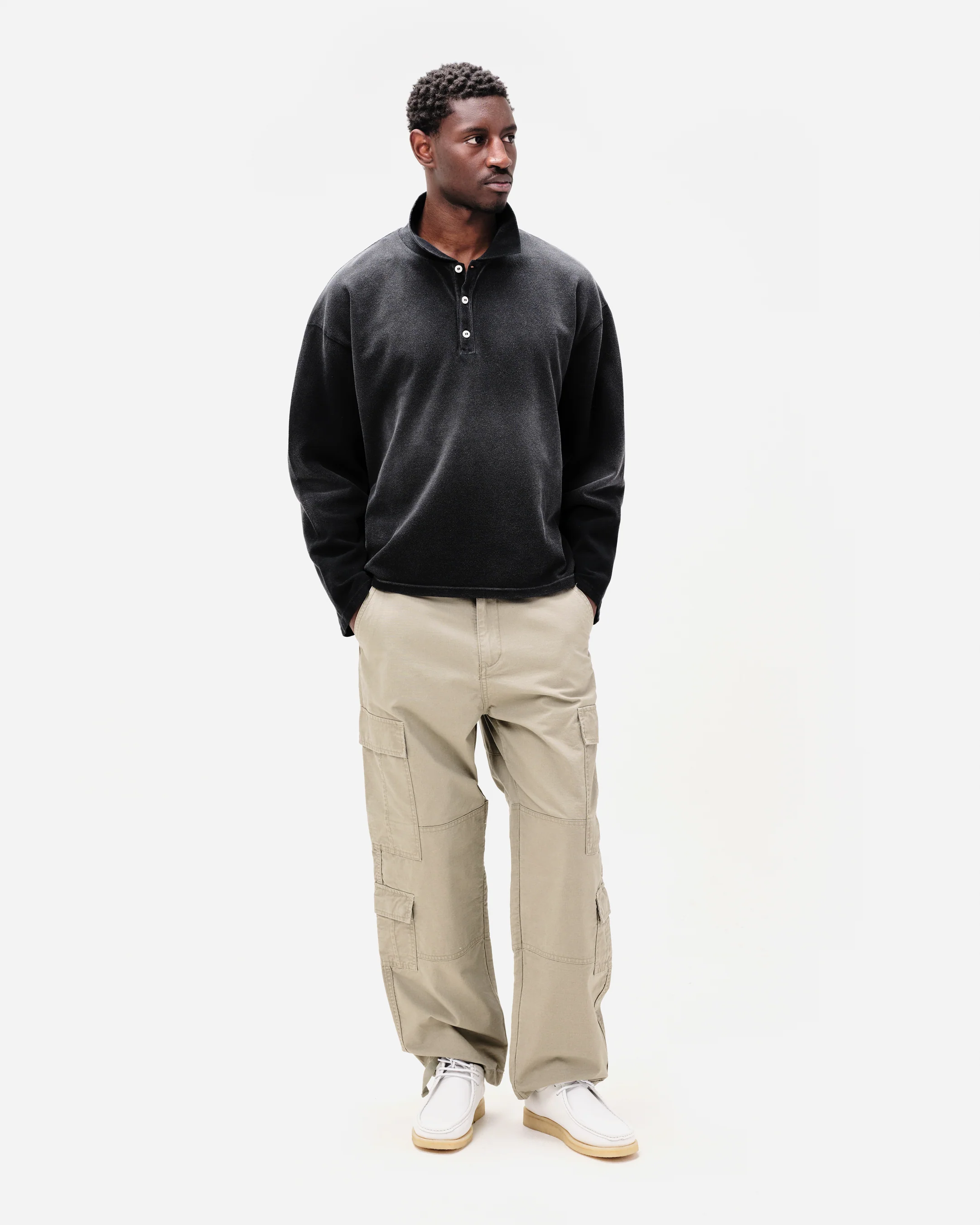 PIQUE POLO - SUN FADED BLACK - Image 5