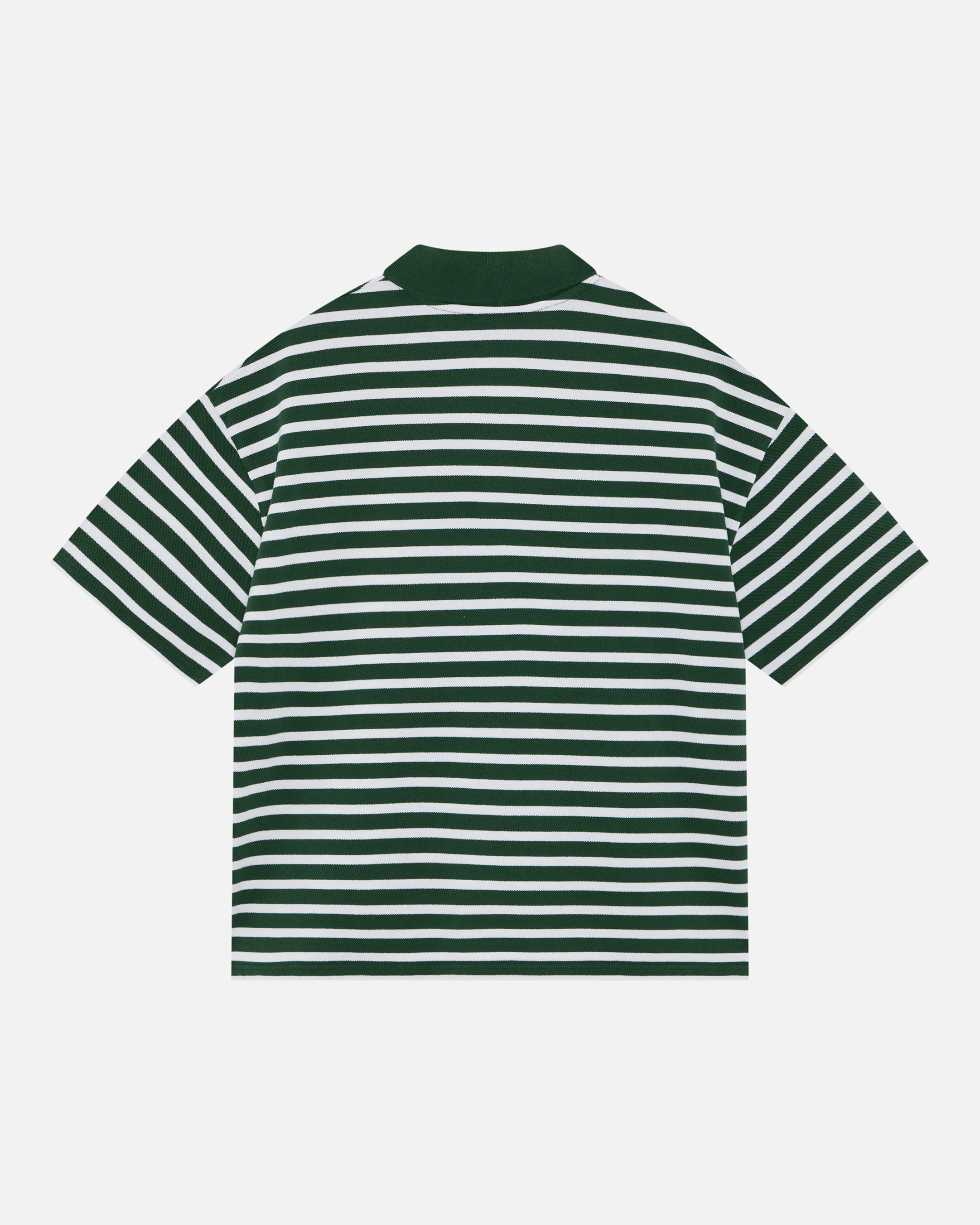 PIQUE SHORT SLEEVE POLO - FOREST STRIPE - Image 2