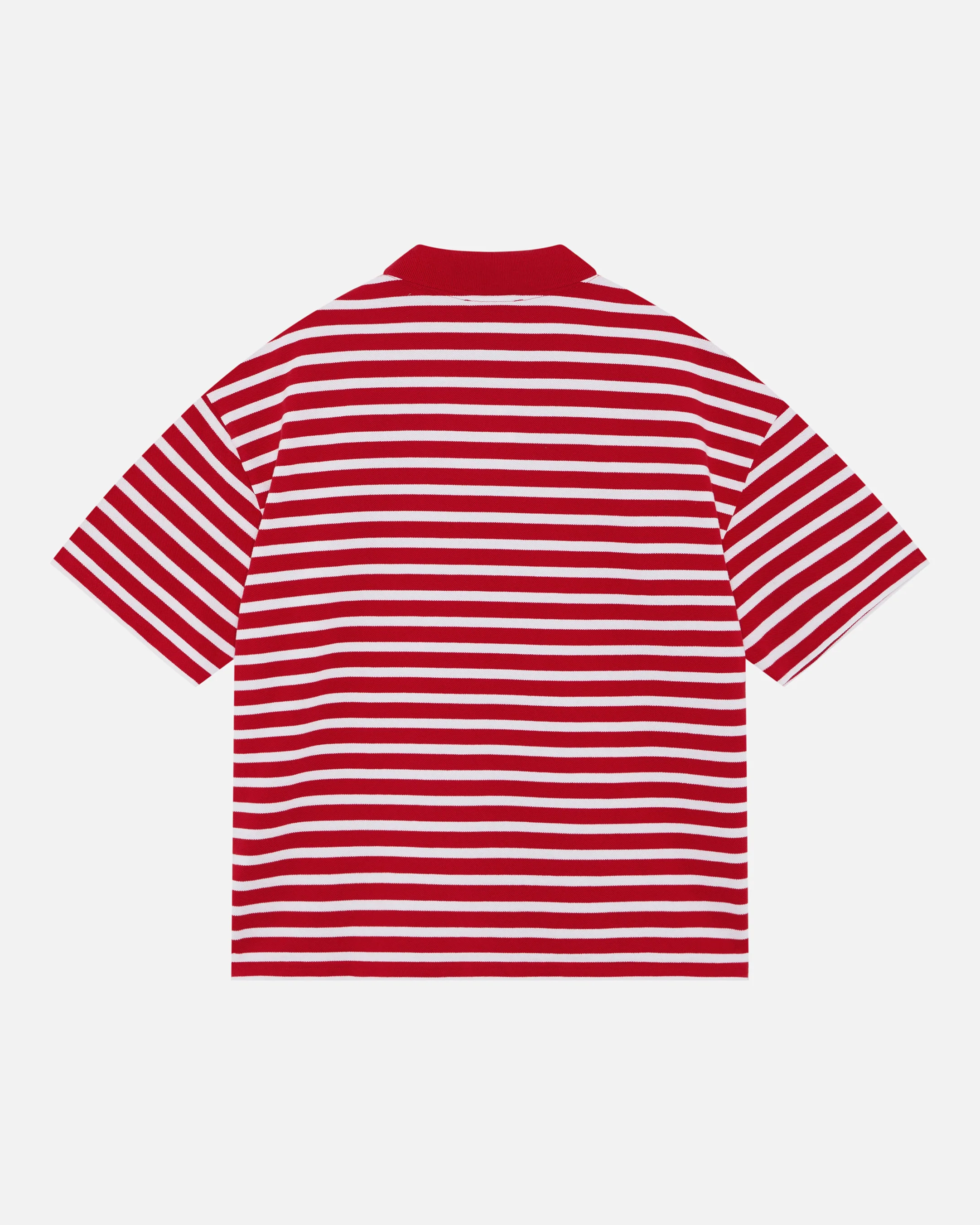 PIQUE SHORT SLEEVE POLO - RED STRIPE - Image 2