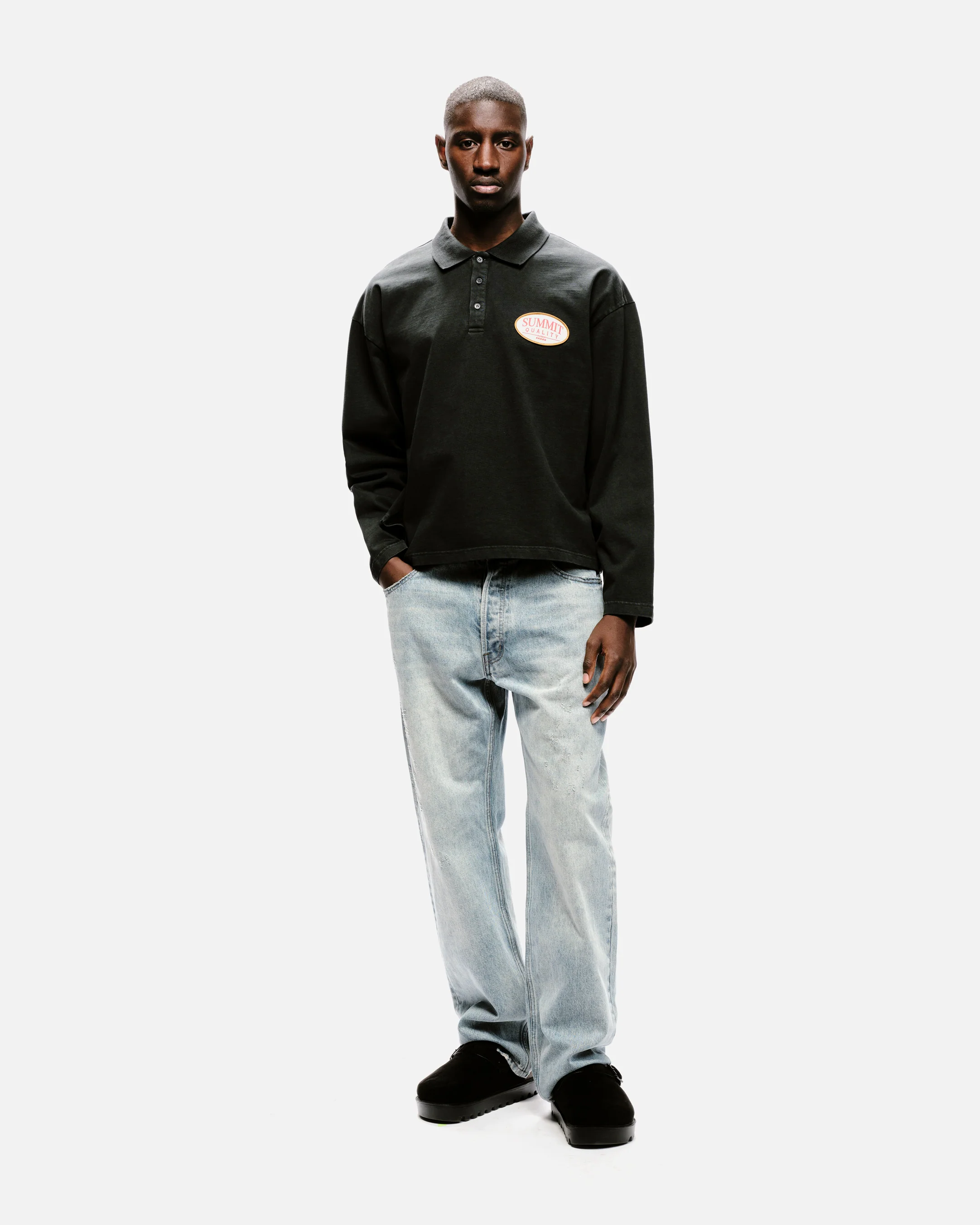 QUALITY GOODS POLO - VINTAGE BLACK - Image 6