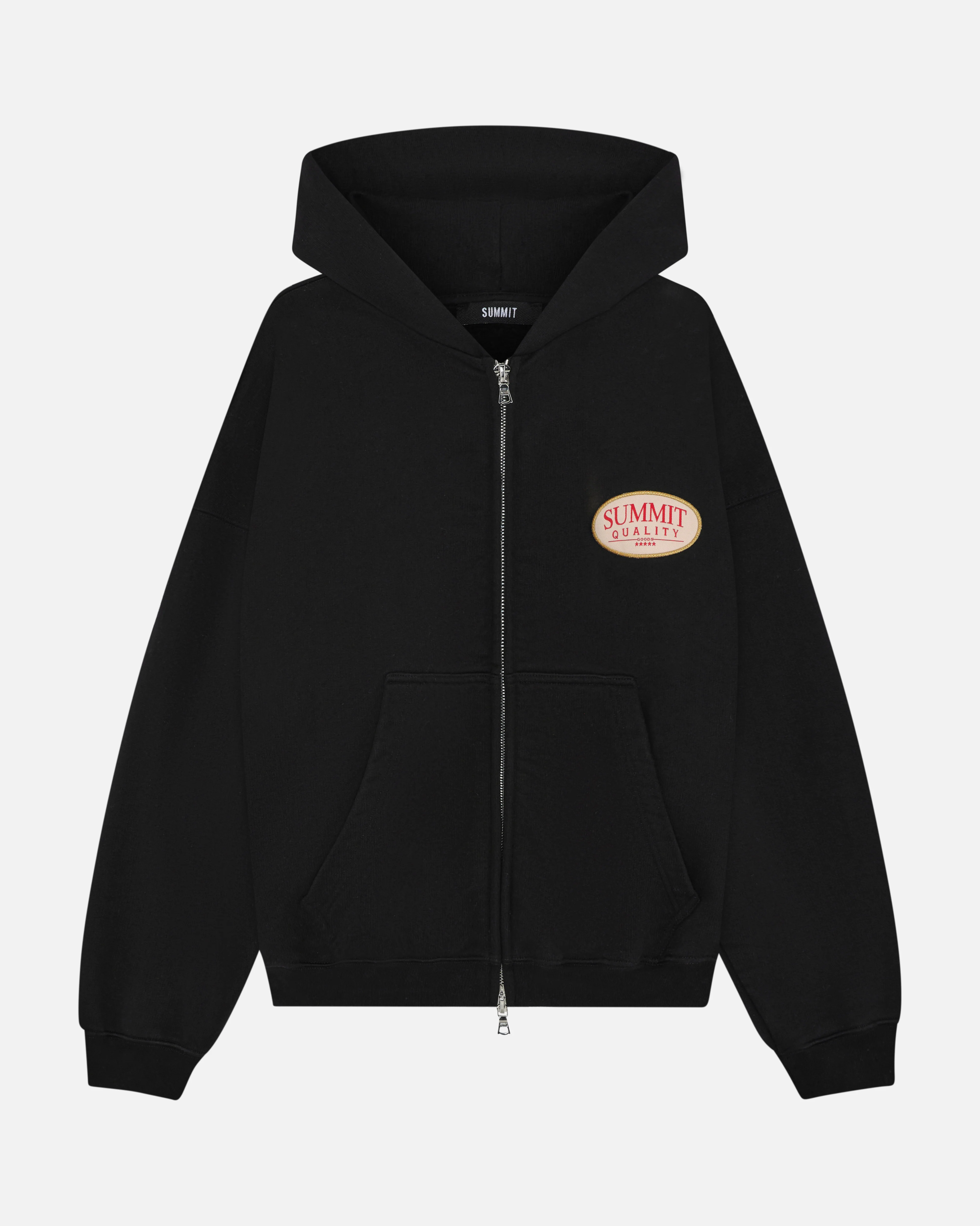 QUALITY GOODS ZIP HOODIE - BLACK