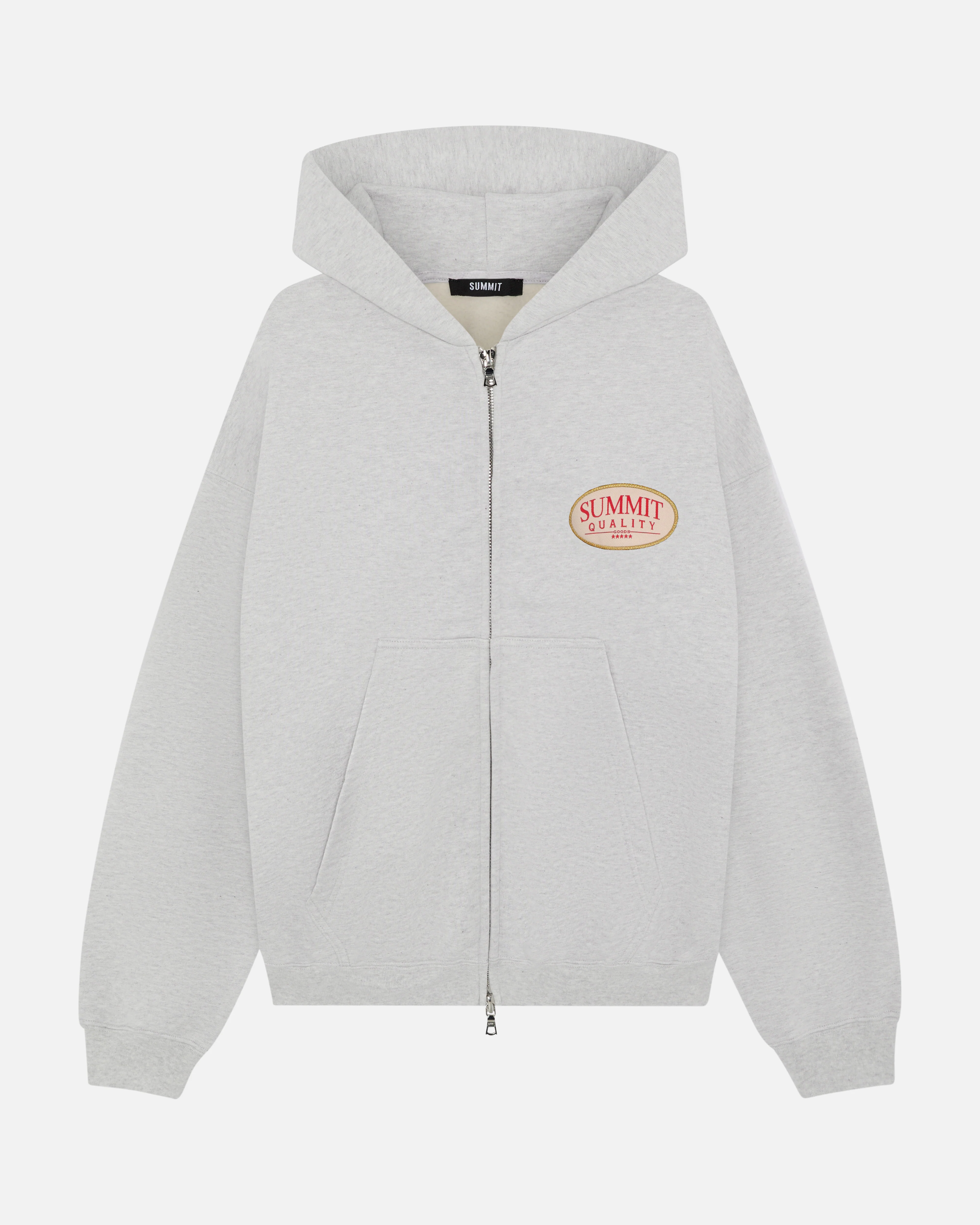QUALITY GOODS ZIP HOODIE - MARL GREY