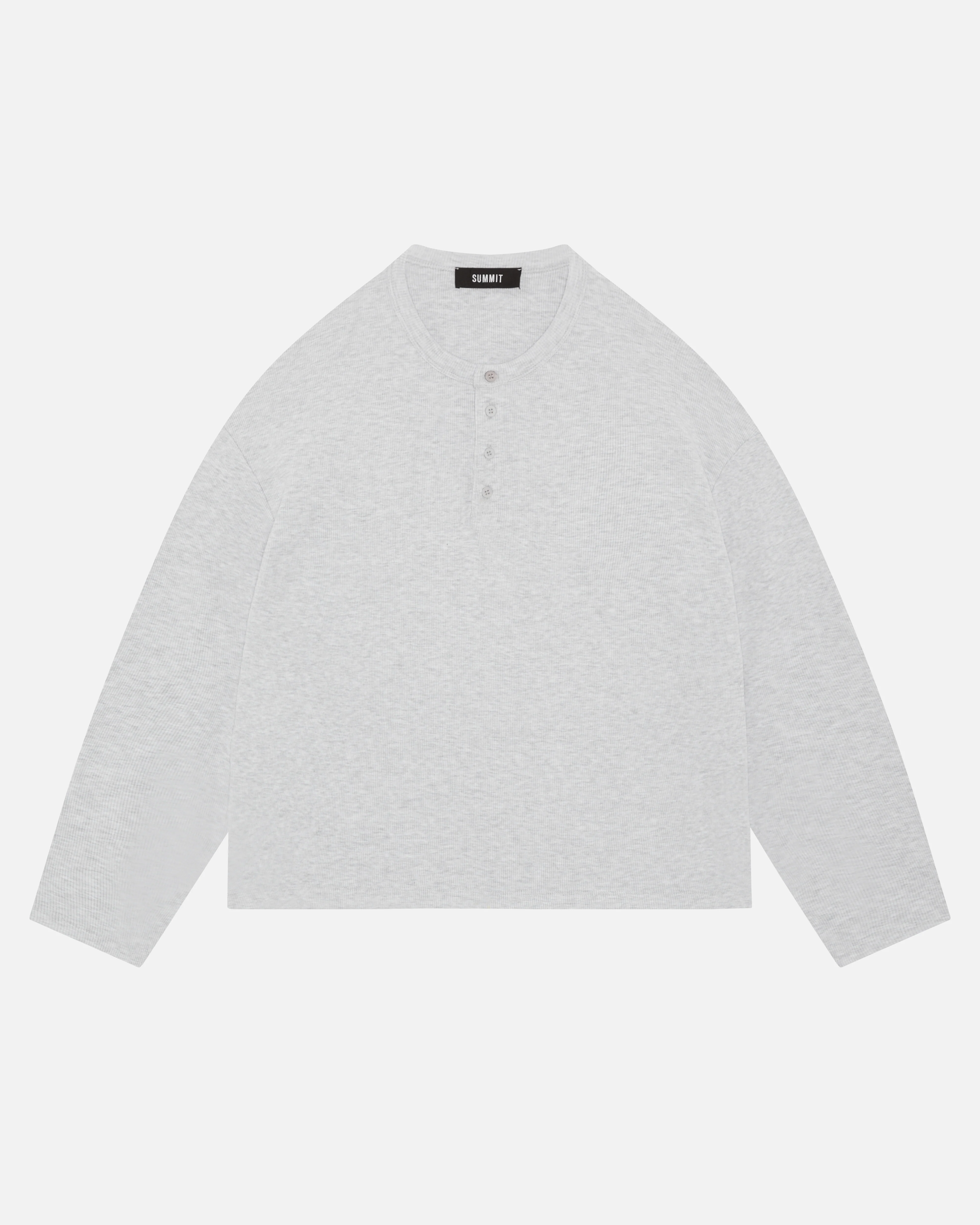 RIBBED HENLEY - MARL GREY