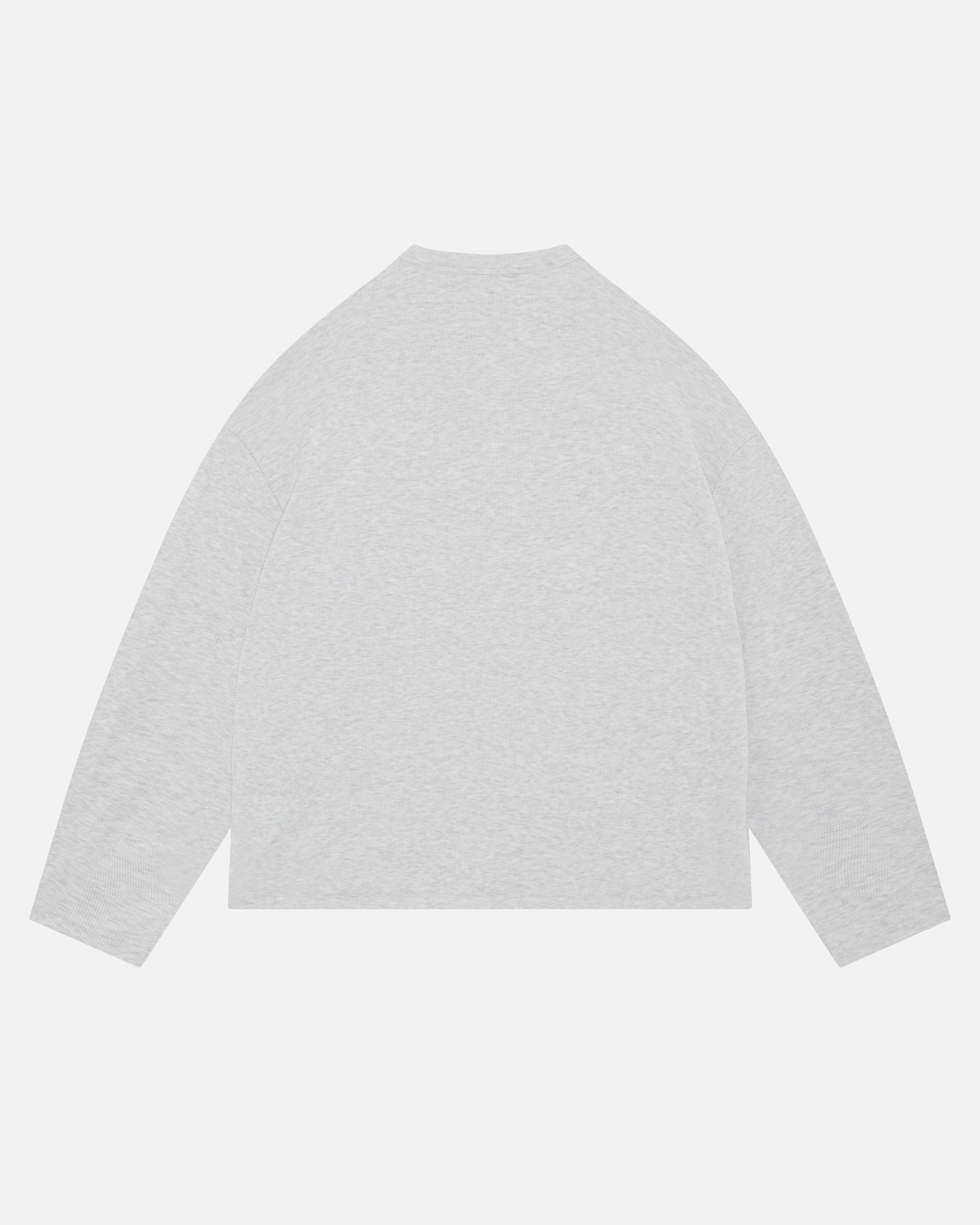 RIBBED HENLEY - MARL GREY - Image 2