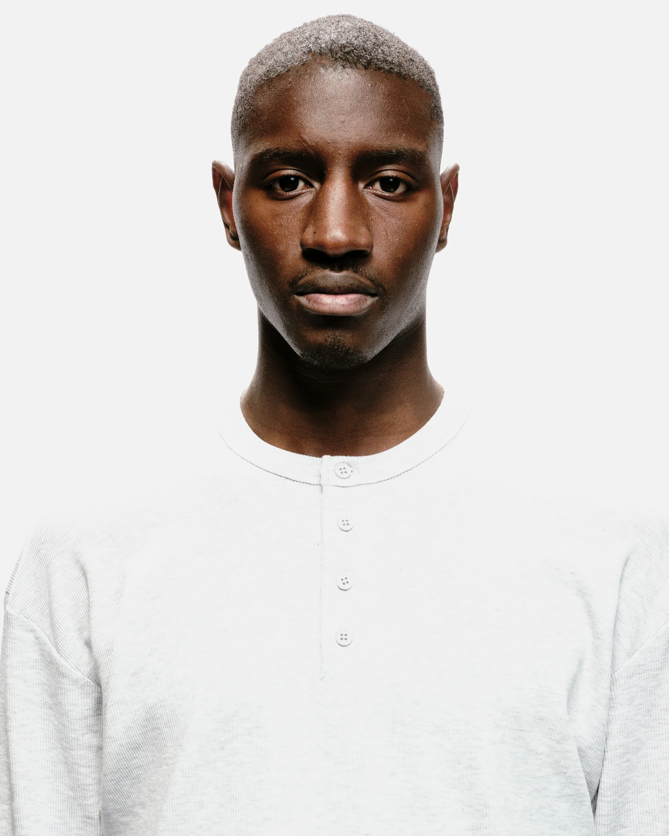 RIBBED HENLEY - MARL GREY - Image 6