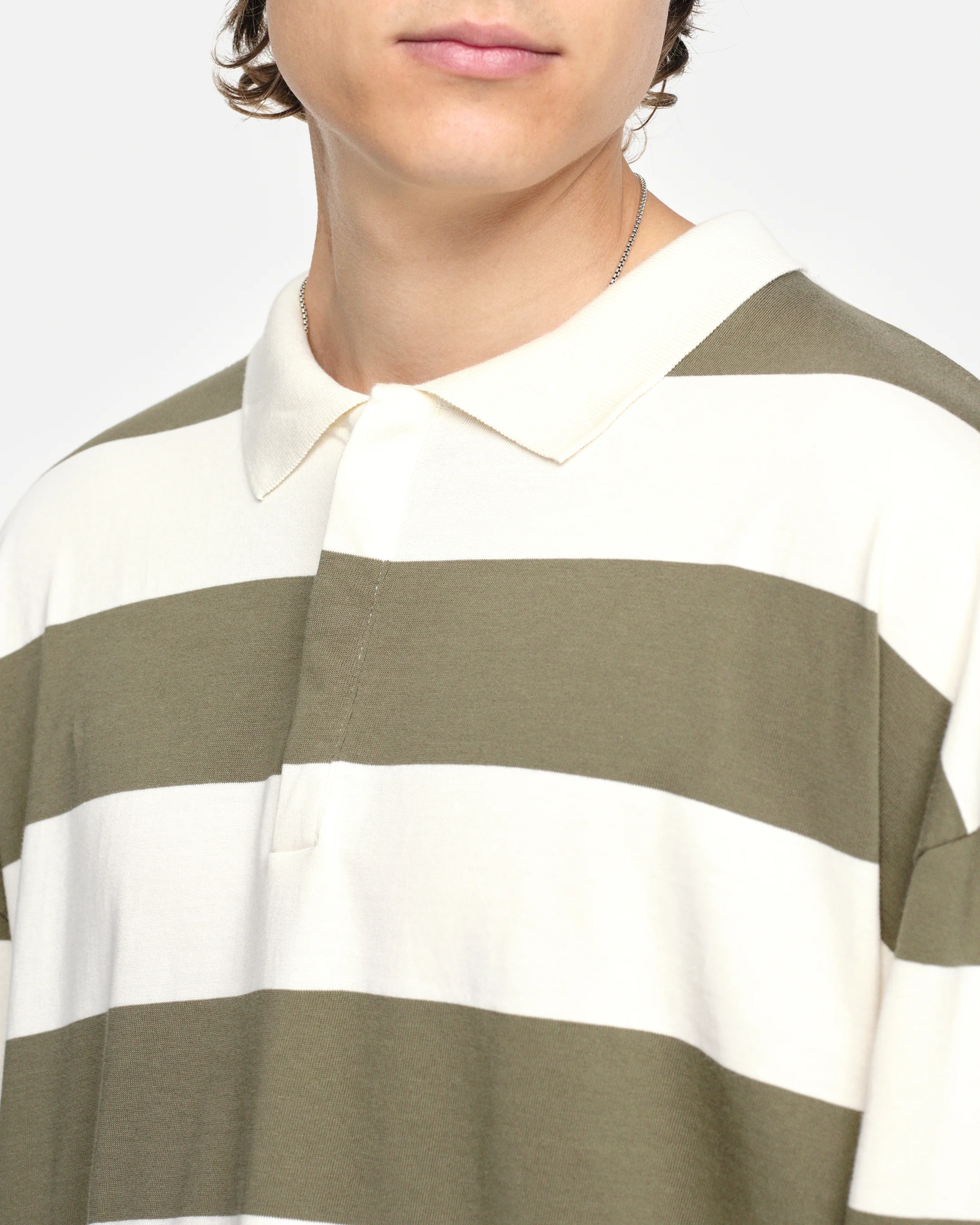 RUGBY POLO - OLIVE/CREAM - Image 10