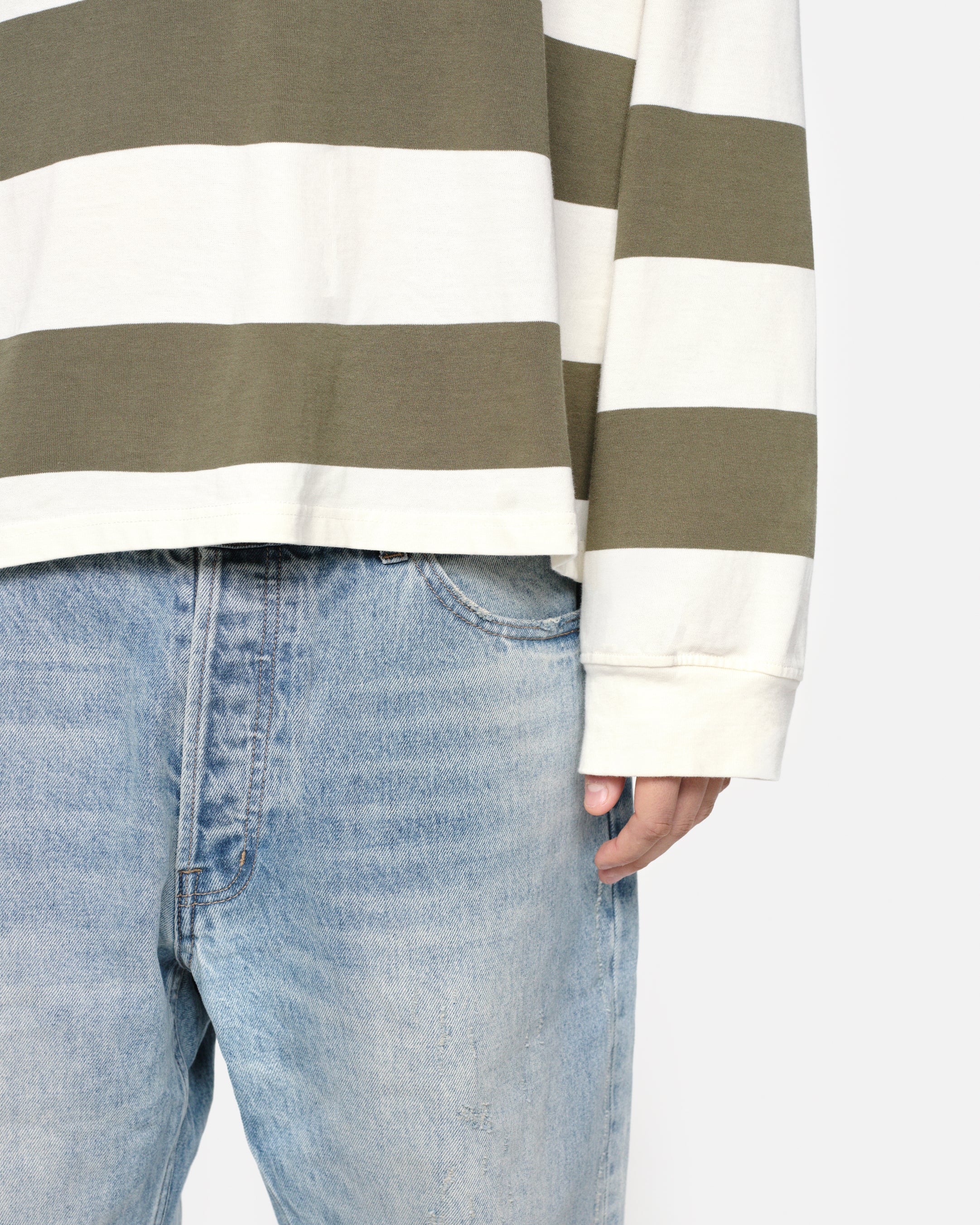 RUGBY POLO - OLIVE/CREAM - Image 11