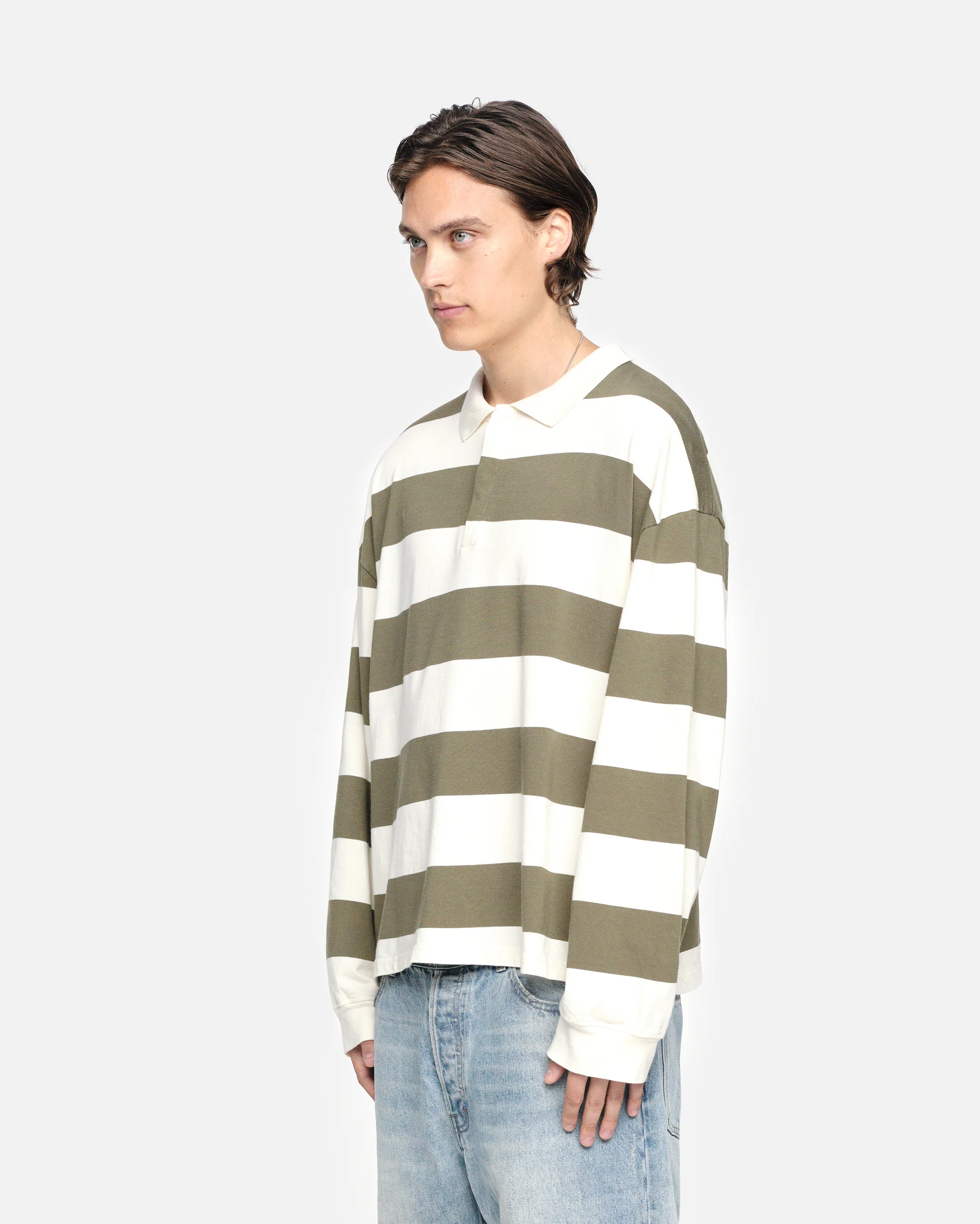RUGBY POLO - OLIVE/CREAM - Image 7