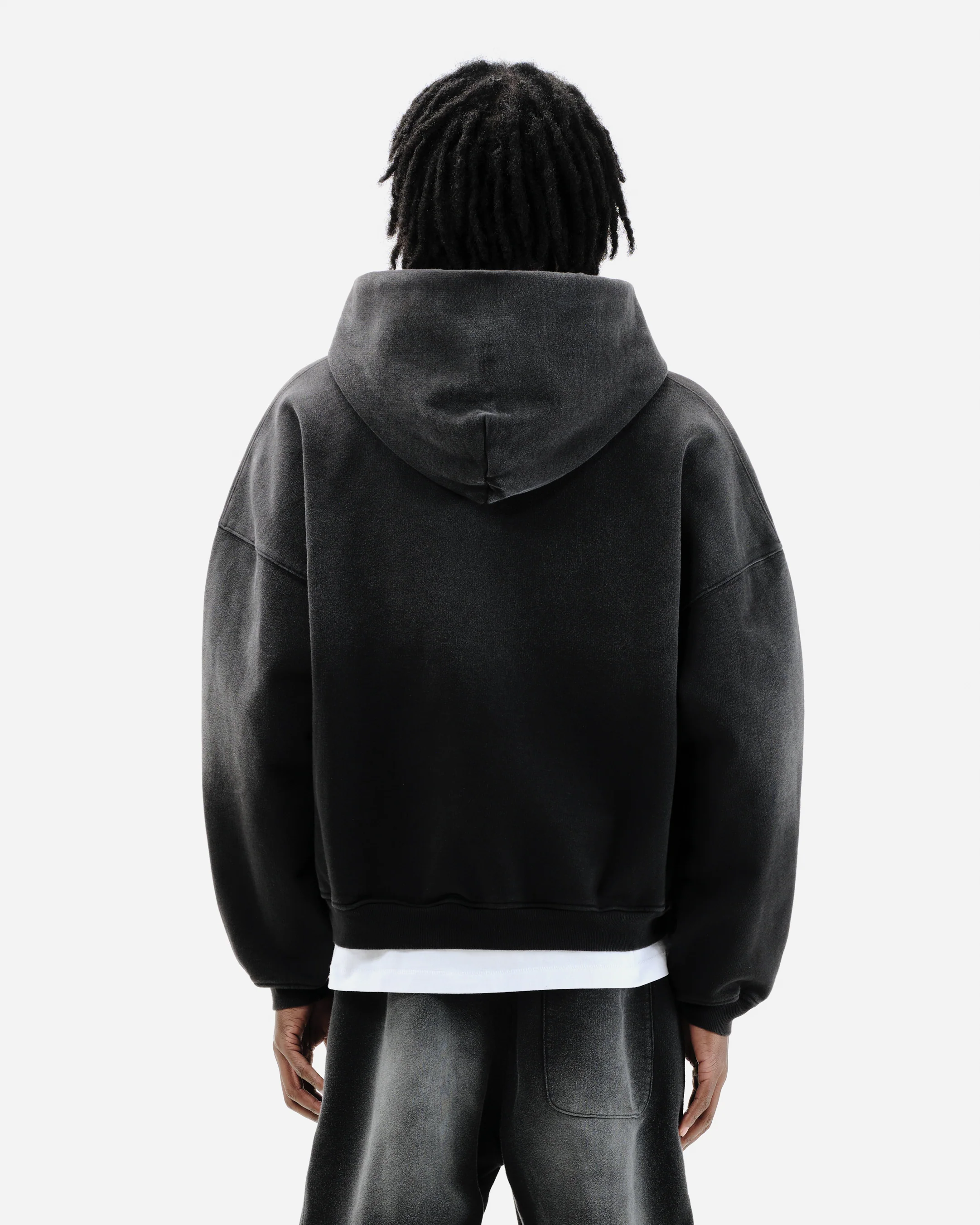 SUN FADE ZIP HOODIE - BLACK - Image 5