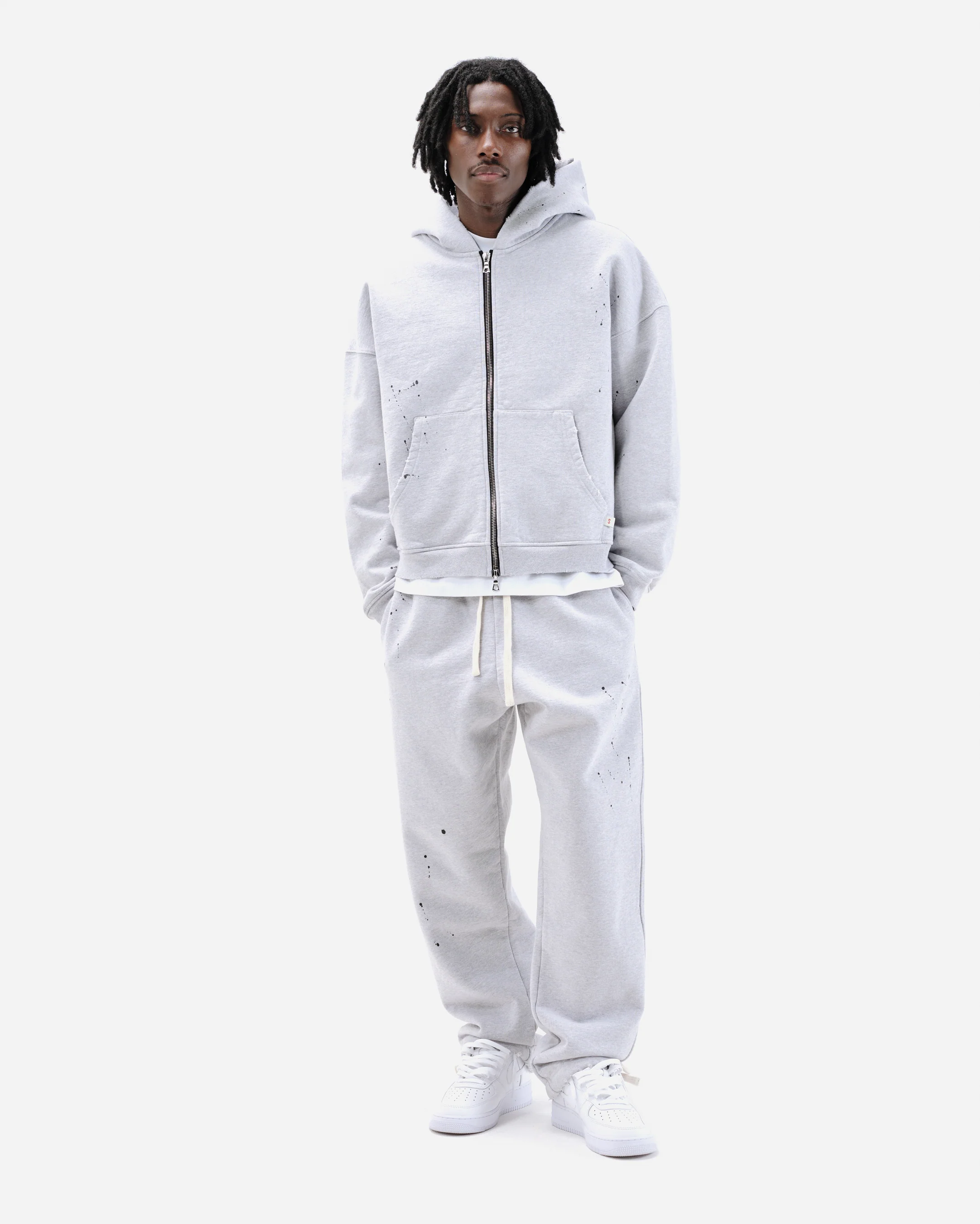 SUN FADE ZIP HOODIE - MARL GREY - Image 6