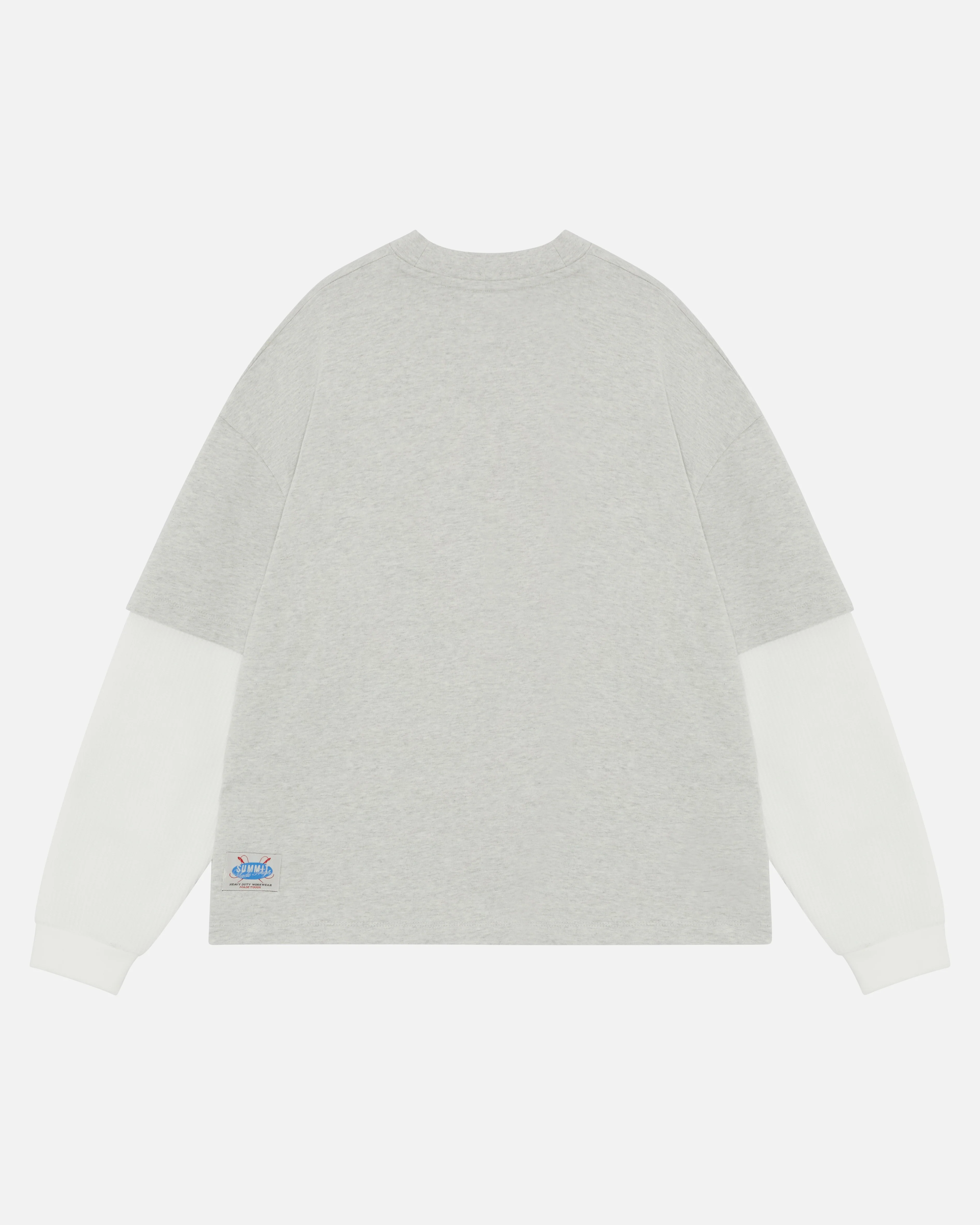THERMAL LAYERED LONG SLEEVE T-SHIRT - MARL GREY - Image 2