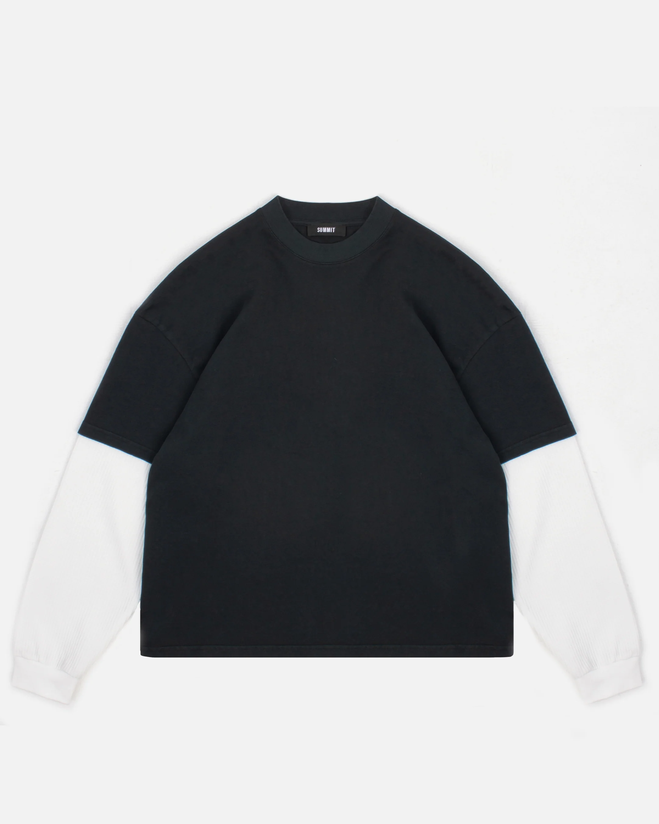 THERMAL LAYERED LONG SLEEVE T-SHIRT - VINTAGE BLACK