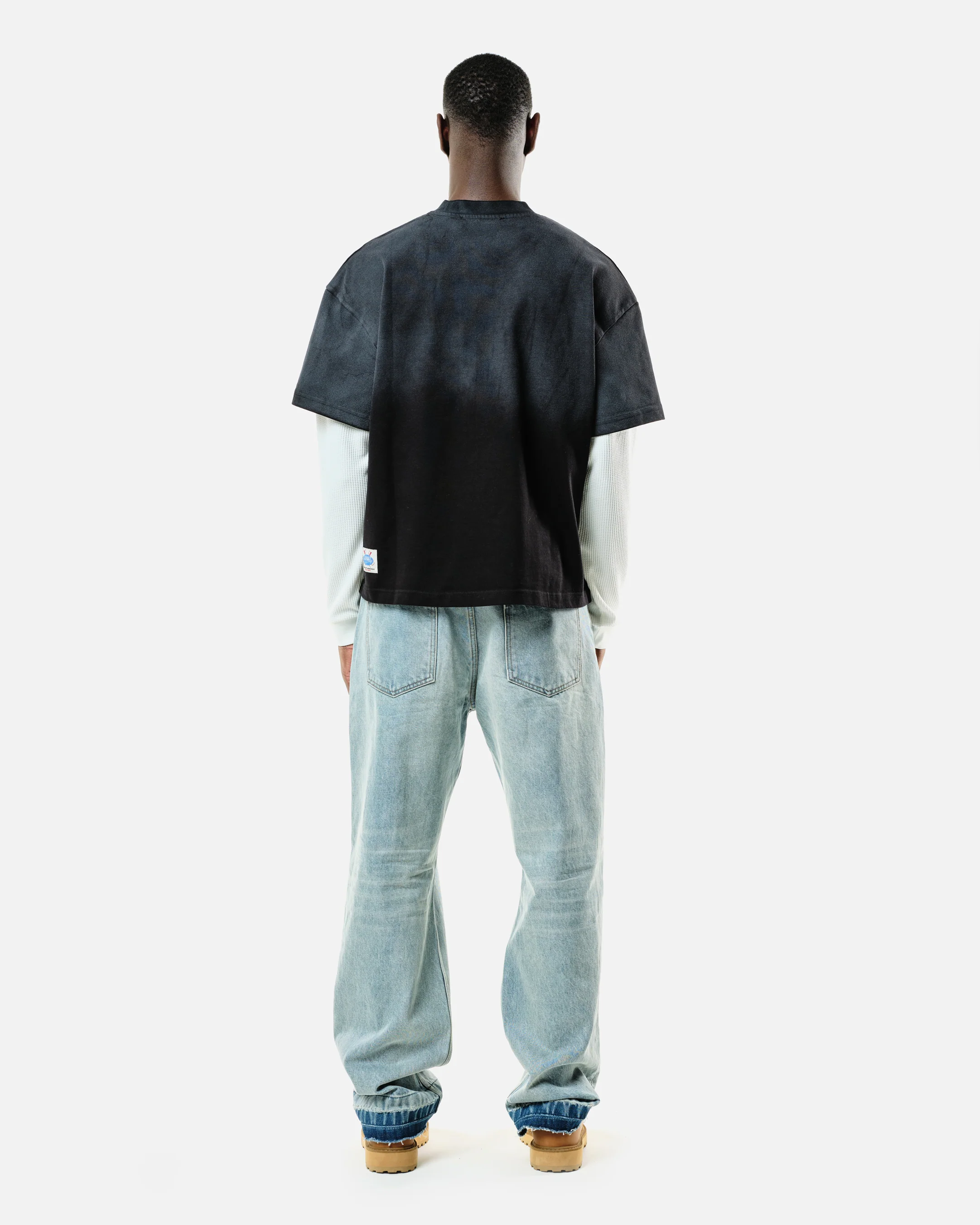 THERMAL LAYERED LONG SLEEVE T-SHIRT - VINTAGE BLACK - Image 5